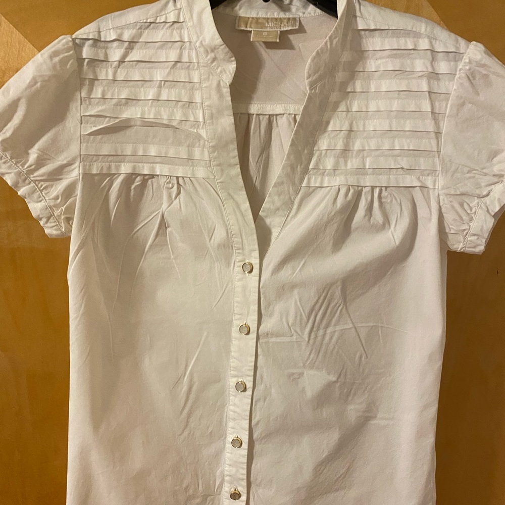 Michael Kors ruffled button-down blouse! Small in size for petite small.